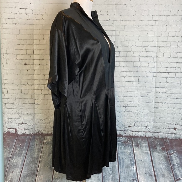 Collection Privee? Italian Smock Dress Tunic Mixed Cotton Satin Dolman Sleeve 42 - Picture 8 of 16